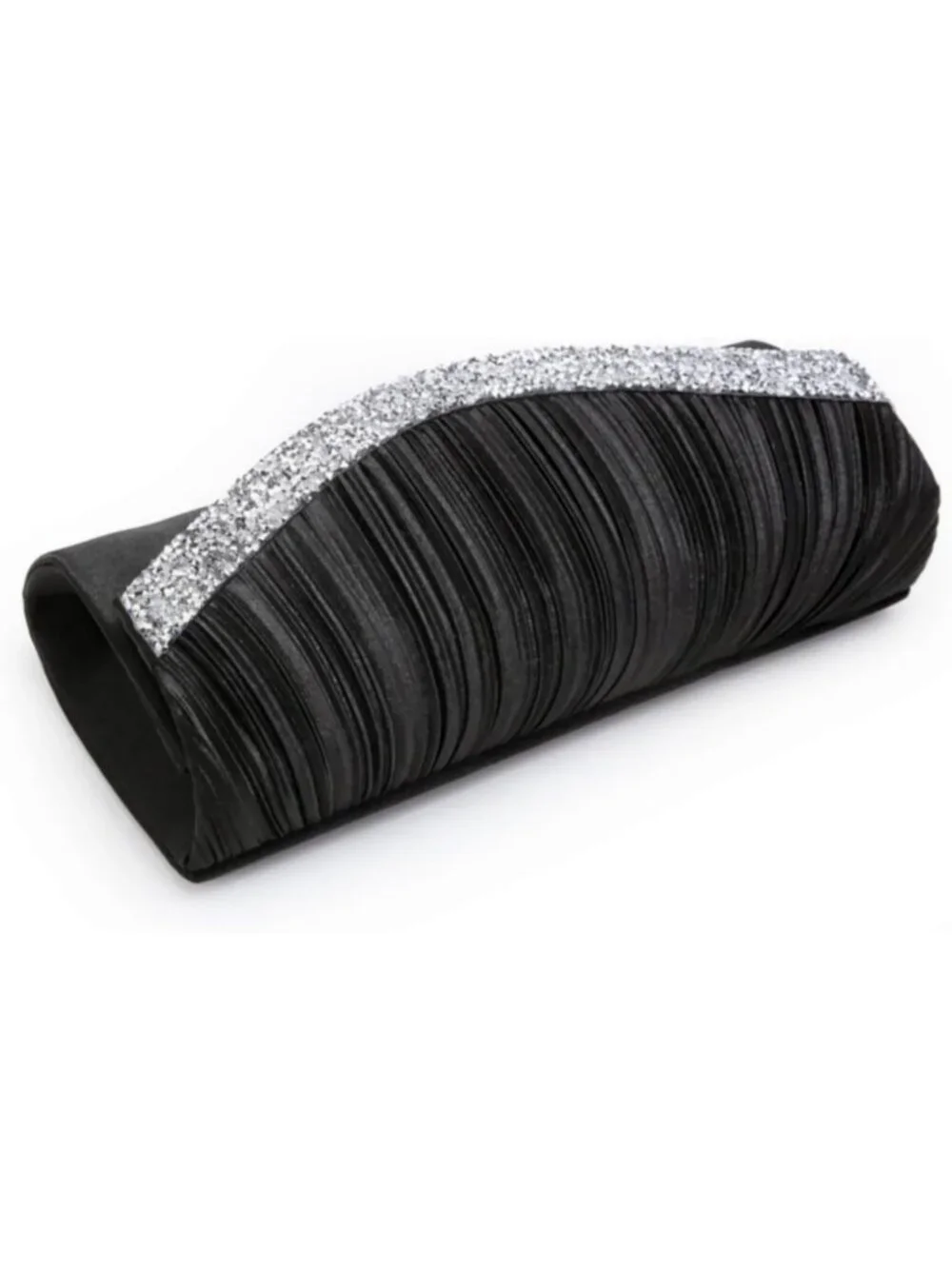 Women's Black  Rhinestone Evening Clutch Purse Formal Hand Bag Prom Party Bag